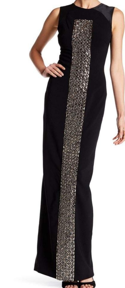 NWT Embellished Front Crepe Gown